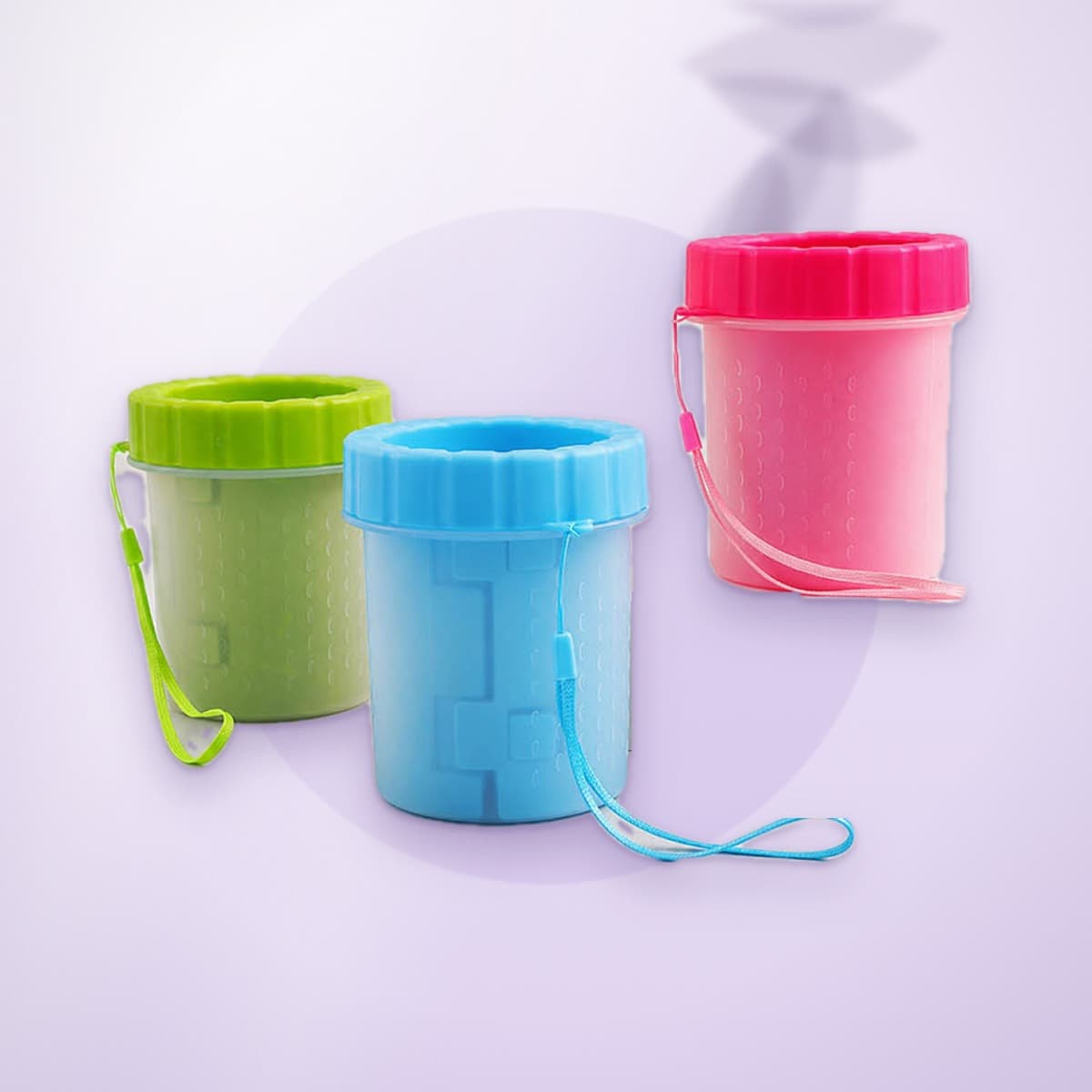 강아지 발세척기 컵 (소형·대형, 3색)